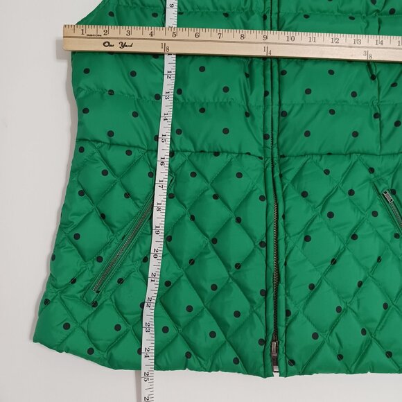 Talbots Green Polka Dot Down Quilted Puffer Vest Womens Small - Picture 12 of 13